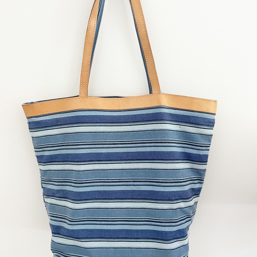 Striped Canvas Tote Bag